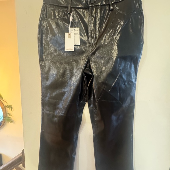 NWT Good American Good Curve Straight Vinyl Pants – Size 14/32 - Picture 9 of 13